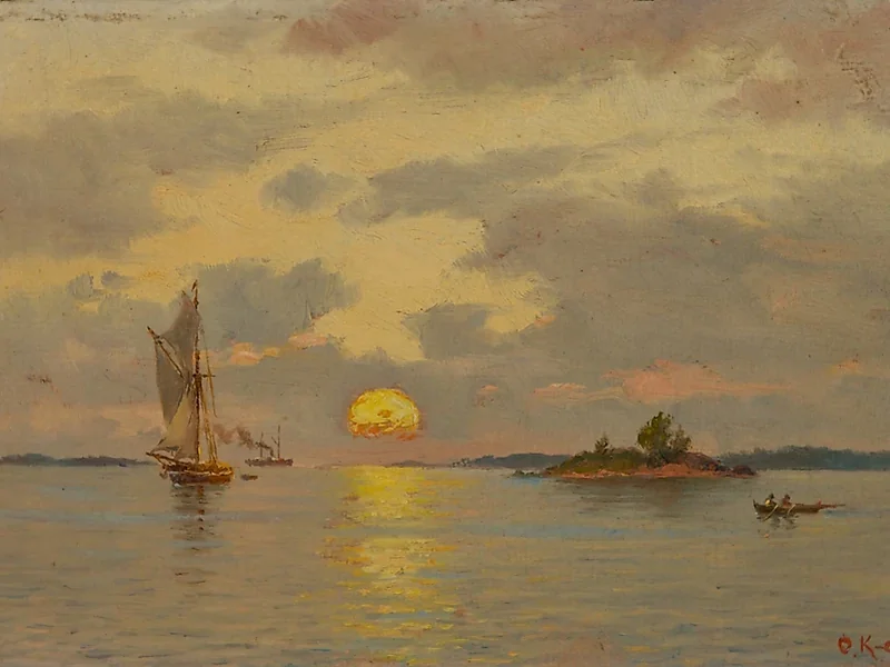 1846-Oscar Kleineh - Un momento serale nell'arcipelago